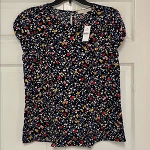 LOFT Short-sleeve Peplum Blouse- Size Medium